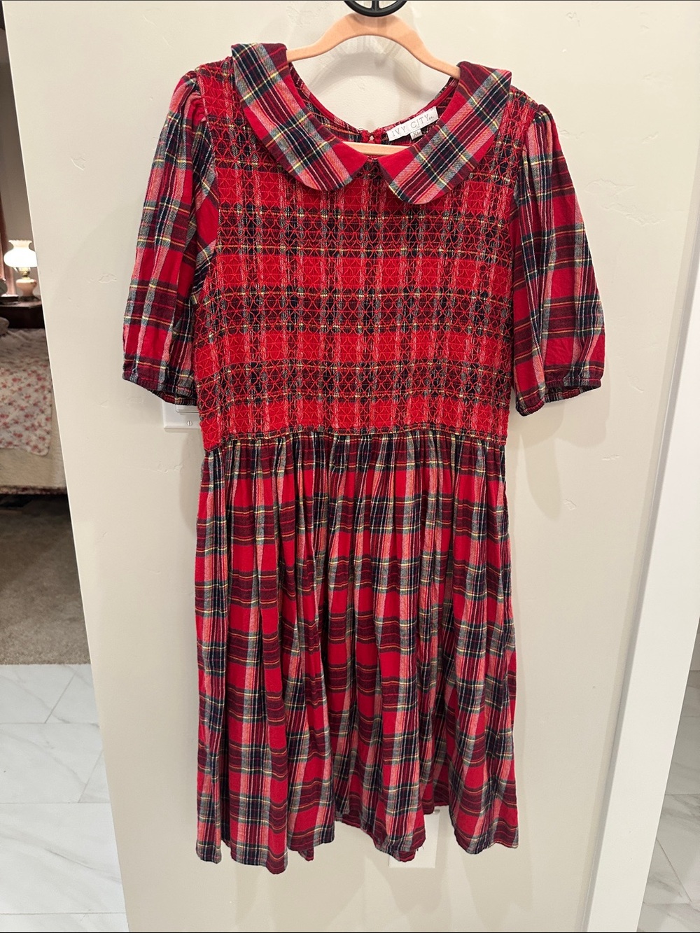 Ivy City Co Christmas Red Plaid Dress